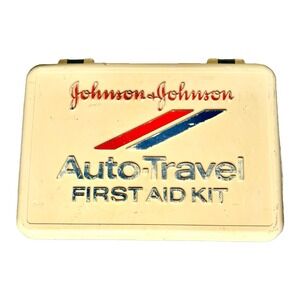 1970s Vintage Johnson & Johnson Auto Travel First Aid Kit Vintage Collectible